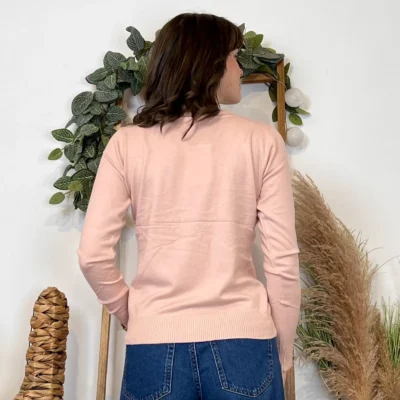Y376- Pull FIN sans laine «Voggo» (T36-T48) - rose-poudre - 44