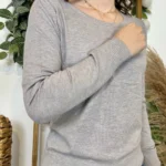 Pull fin col rond femme VOGGO T36-T46 - gris - 44