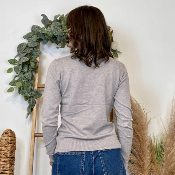 Y376- Pull FIN sans laine «Voggo» (T36-T48) - gris - 44