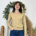 Pull fin col rond femme VOGGO T36-T46 - taupe - 44
