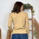 Pull épais col V femme VOGGO T36-T46 - taupe - 44