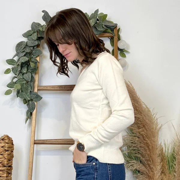 Y370- Pull Épais sans laine «Voggo» (T36-T48) - ecru - 44