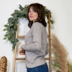 Pull épais col V femme VOGGO T36-T46 - gris - 44