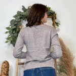 Pull épais col V femme VOGGO T36-T46 - gris - 44