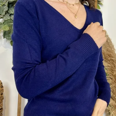 Y370- Pull Épais sans laine «Voggo» (T36-T48) - marine - 44