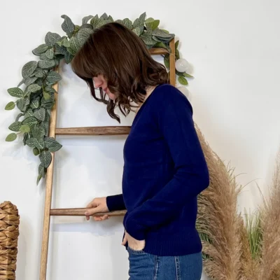 Y370- Pull Épais sans laine «Voggo» (T36-T48) - marine - 44