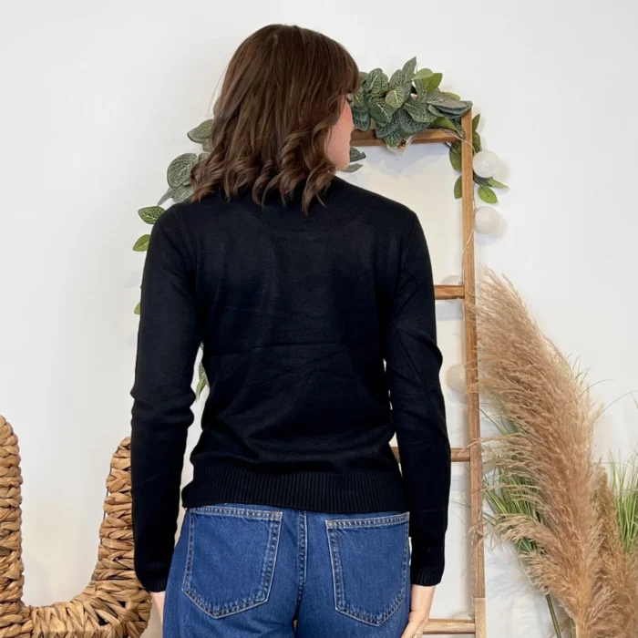 Pull épais col rond femme VOGGO T36-T46 - noir - 44