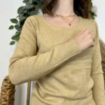 Pull épais col rond femme VOGGO T36-T46 - taupe - 44
