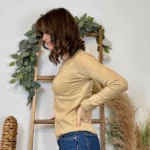 Pull épais col rond femme VOGGO T36-T46 - taupe - 44