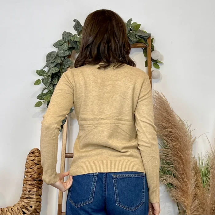 Pull épais col rond femme VOGGO T36-T46 - taupe - 44