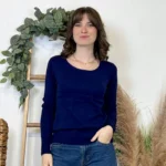 Pull épais col rond femme VOGGO T36-T46 - marine - 44