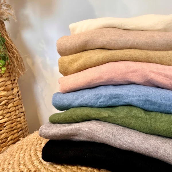 Y376- Pull FIN sans laine «Voggo» (T36-T48) - taupe - 44