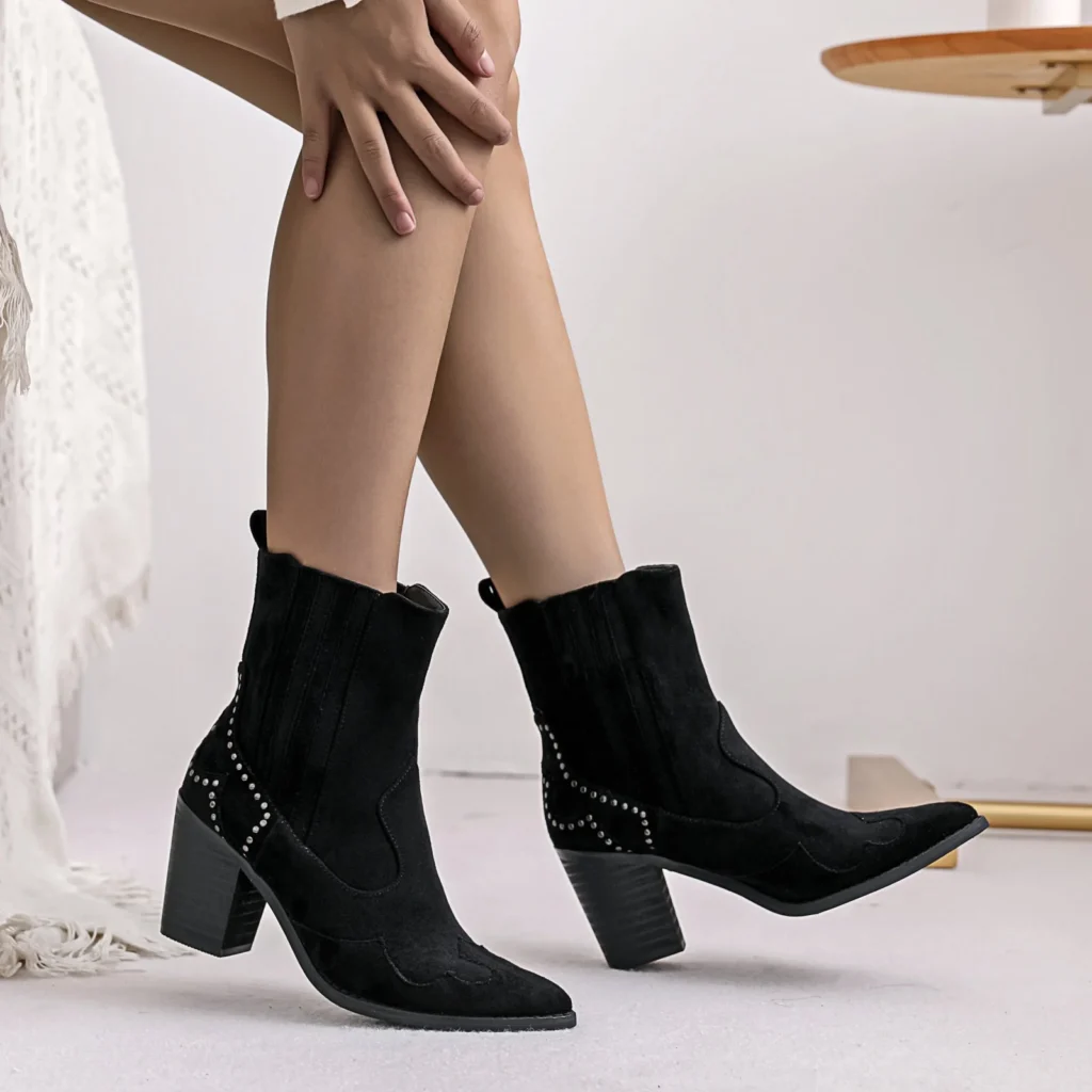 R393- Bottine santiags "Moow" (T36-T41) - noir - 41