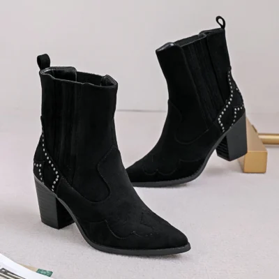 R393- Bottine santiags "Moow" (T36-T41) - noir - 41