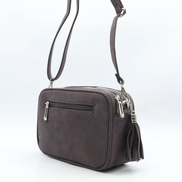 P387- Sac Zippé aspect Daim - gris - sans-taille