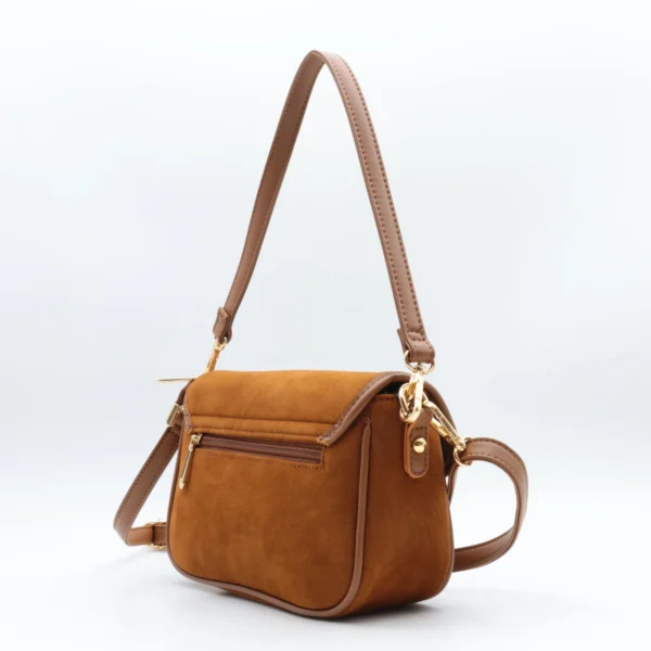 P390- Sac à main aspect daim - camel - sans-taille