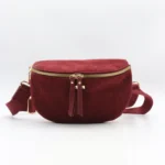 Sac banane femme en velours côtelé Flora & Co - bordeaux - sans-taille