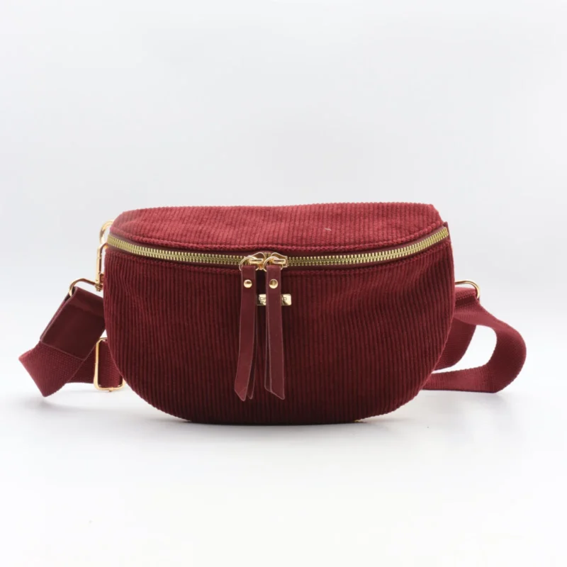 Sac banane femme en velours côtelé Flora & Co - bordeaux - sans-taille