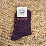 Chaussettes paillettes « Rêveuse » - violet - sans-taille