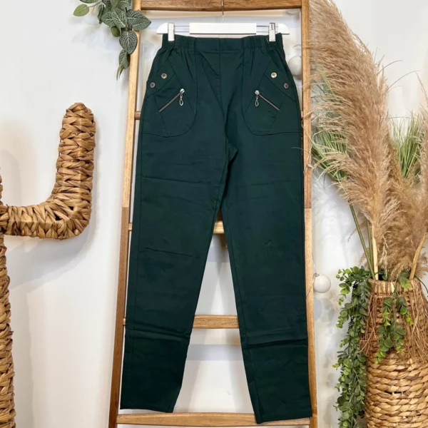 T543- Pantalon Confort Chaud (T38-T52) - vert-sapin - 56