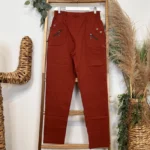 Pantalon confort chaud femme JST taille haute T38-T52 - rouille - 58