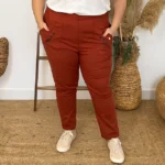 Pantalon confort chaud femme JST taille haute T38-T52 - rouille - 58