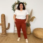 Pantalon confort chaud femme JST taille haute T38-T52 - rouille - 58