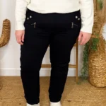 Pantalon confort chaud femme JST taille haute T38-T52 - noir - 58