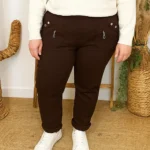 Pantalon confort chaud femme JST taille haute T38-T52 - marron - 58