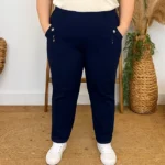 Pantalon confort chaud femme JST taille haute T38-T52 - marine - 58