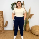 Pantalon confort chaud femme JST taille haute T38-T52 - marine - 58