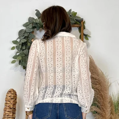 J881 - Blouse brodée (T36-T40) - blanc - 48