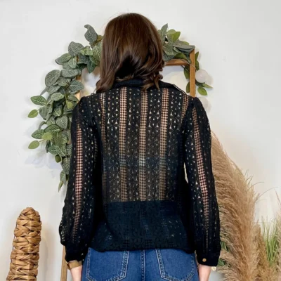 J881 - Blouse brodée (T36-T40) - noir - 48