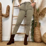 Jean Slim femme taille élastiquée MELLY & CO T34-T42 - beige - 42