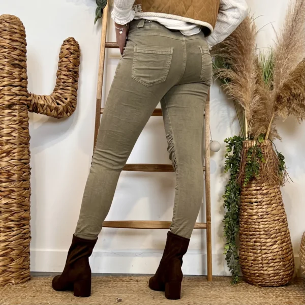 P070- Jean Melly & Co Taille élastiquée (XS-XL) - beige - 42