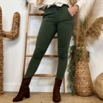 Jean Slim femme taille élastiquée MELLY & CO T34-T42 - kaki - 42
