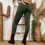 Jean Slim femme taille élastiquée MELLY & CO T34-T42 - kaki - 42