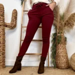 Jean Slim femme taille élastiquée MELLY & CO T34-T42 - rouge - 42