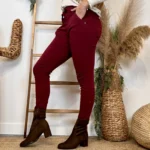 Jean Slim femme taille élastiquée MELLY & CO T34-T42 - rouge - 42