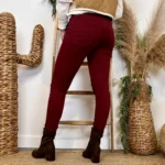 Jean Slim femme taille élastiquée MELLY & CO T34-T42 - rouge - 42
