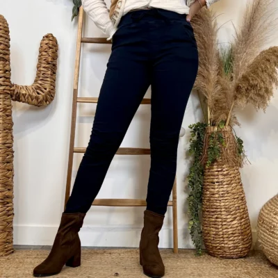 P070- Jean Melly & Co Taille élastiquée (XS-XL) - marine - 42