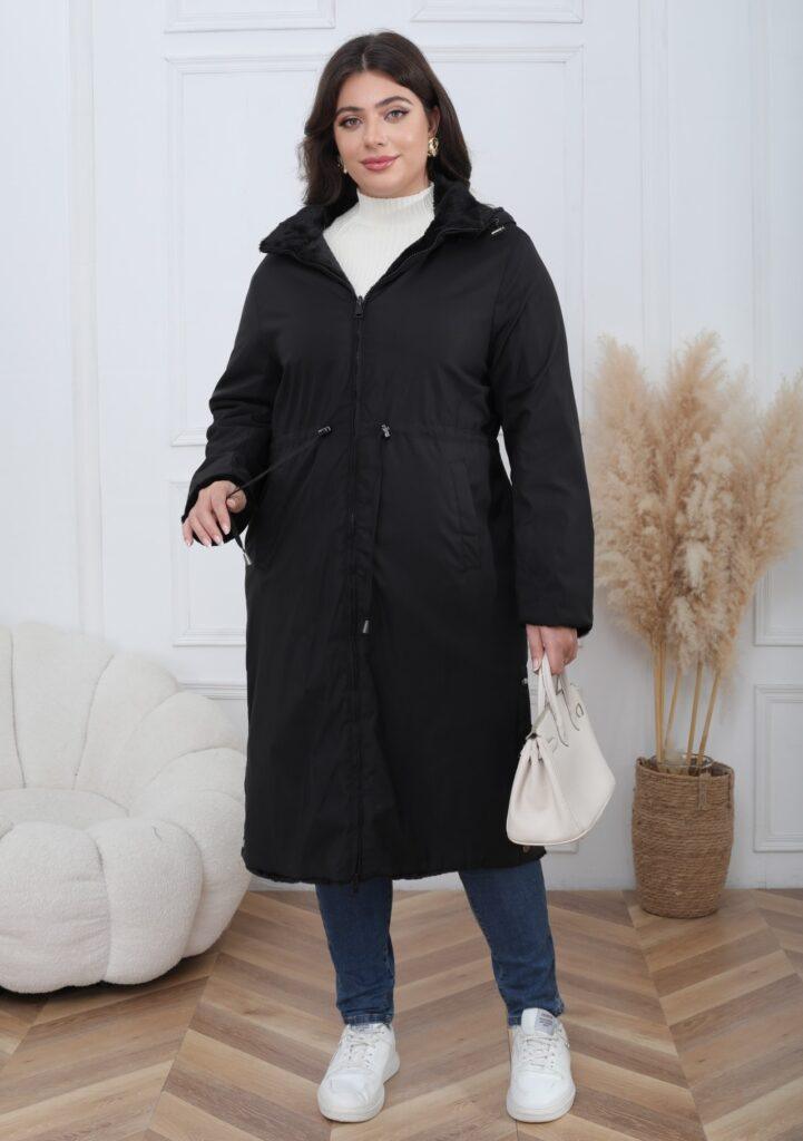 K005 - Imper réversible fourré (T42-T50) - noir - 50