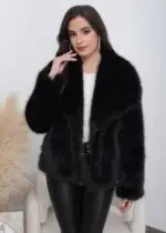 K007- Veste courte fausse fourrure