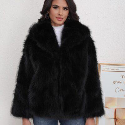 K004- Veste fausse fourrure capuche (T36-T44)