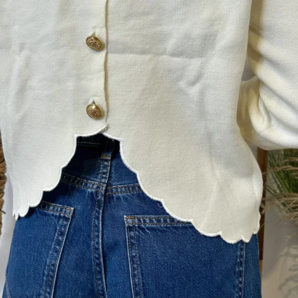 K134- Pull uni dos ouvert (Tu) - ecru - taille-unique