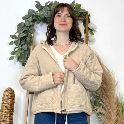 K028- Veste Matelassée Coton (TU) - beige - taille-unique