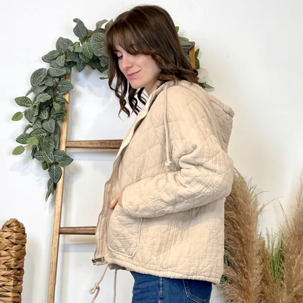 K028- Veste Matelassée Coton (TU) - beige - taille-unique