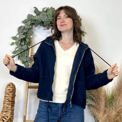 K028- Veste Matelassée Coton (TU) - marine - taille-unique