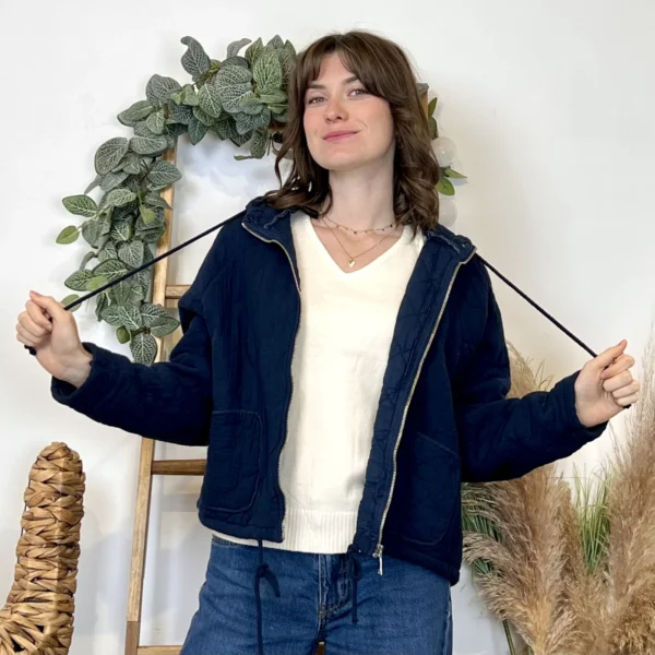 K028- Veste Matelassée Coton (TU) - marine - taille-unique