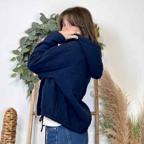 K028- Veste Matelassée Coton (TU) - marine - taille-unique